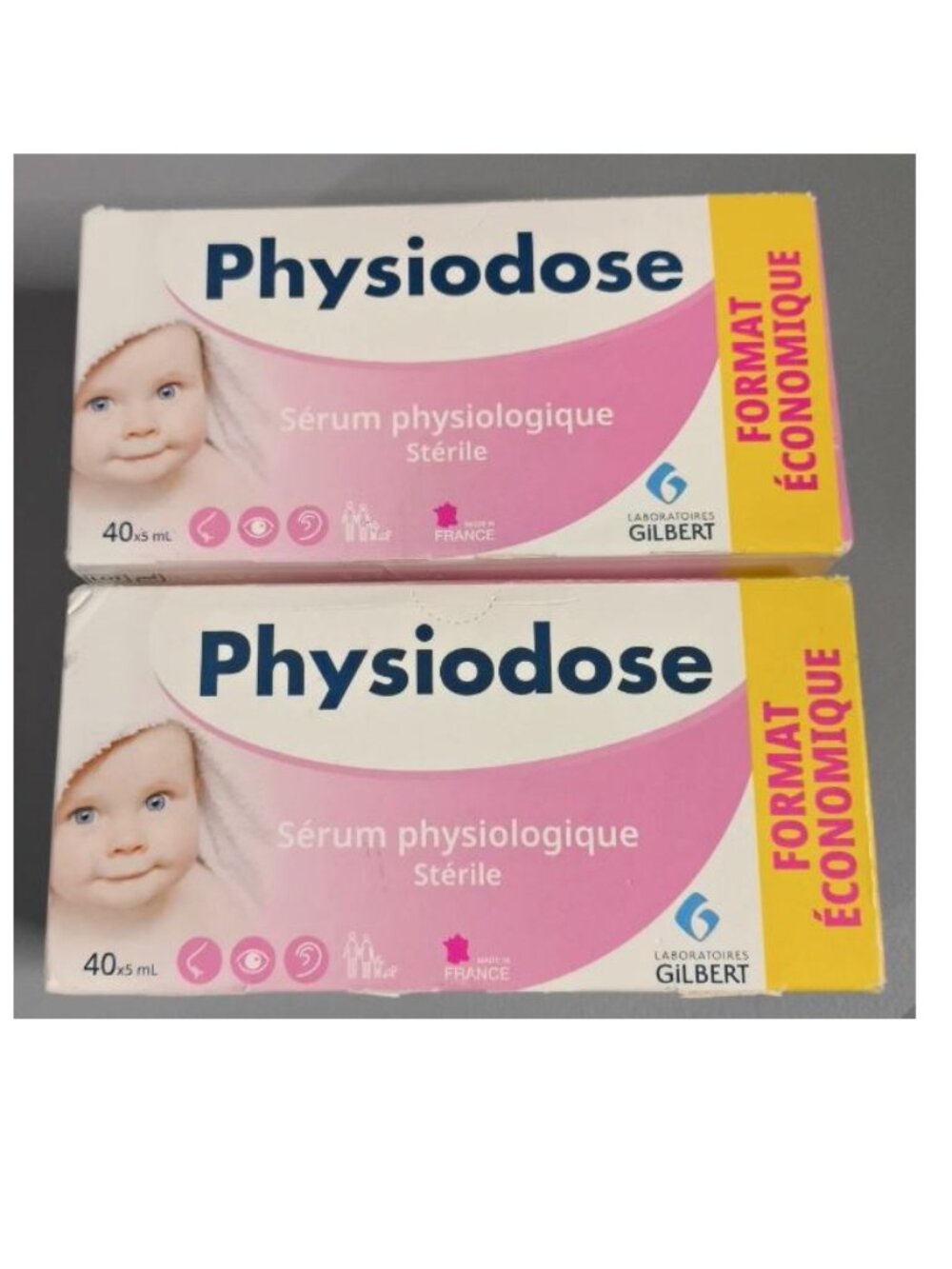 Lot Of 2 Gilbert Physiodose Serum Physiologique Sterile 40x 5ml